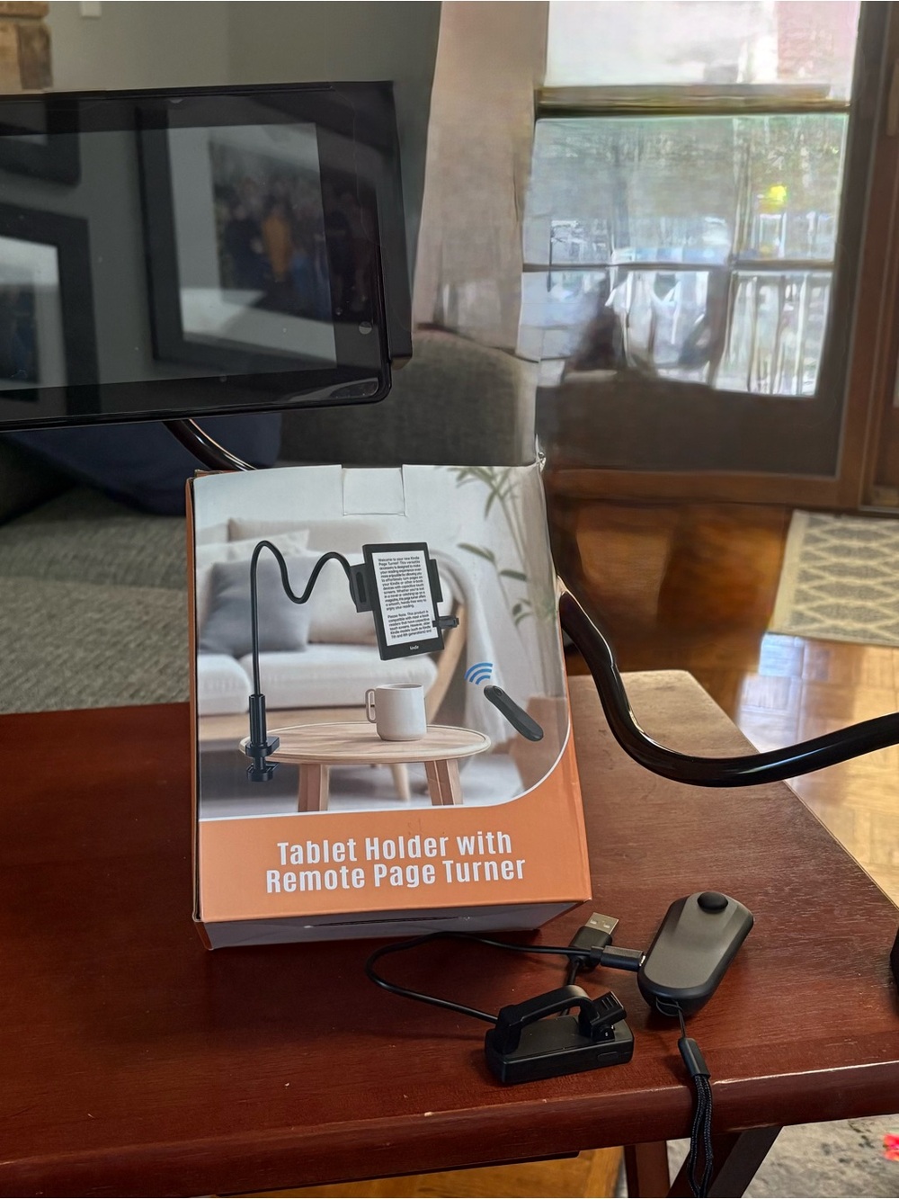 Black Tablet Holder with Remote Page Turner